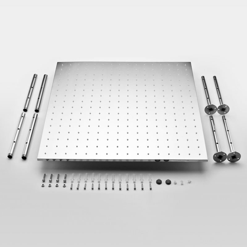 24" Modern LED Stainless Steel Ceiling Square Rain Shower Head in ...