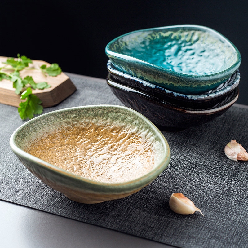 Vintage Irregular 6.6" Pottery Salad Bowls Handcrafted Glaze Ramen Bowl Set of 2 Yellow window image