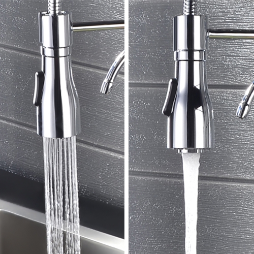 Commercial Dual-Function Dual Handle Kitchen Tap with Water Filtering in Chrome window image
