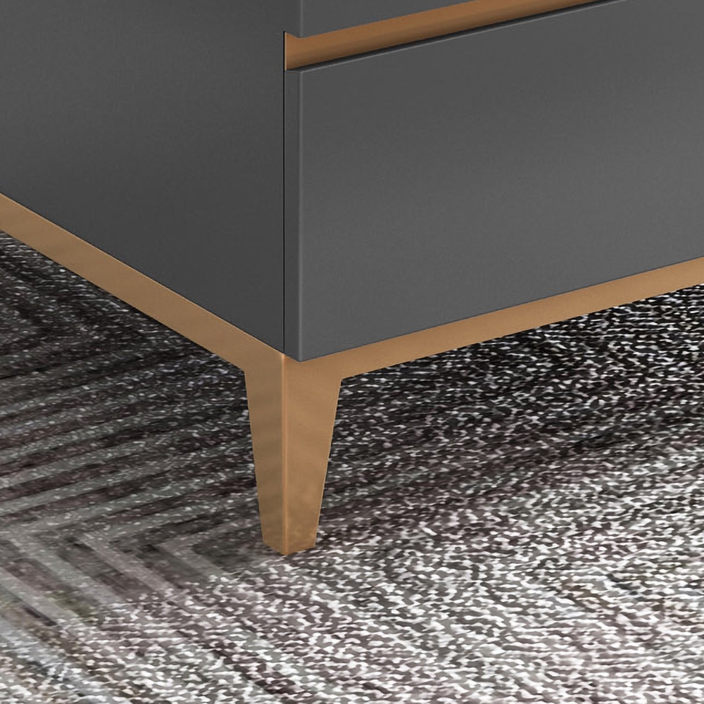 Moderne grijze salontafel met rechthoekige accenttafel Vensterafbeelding