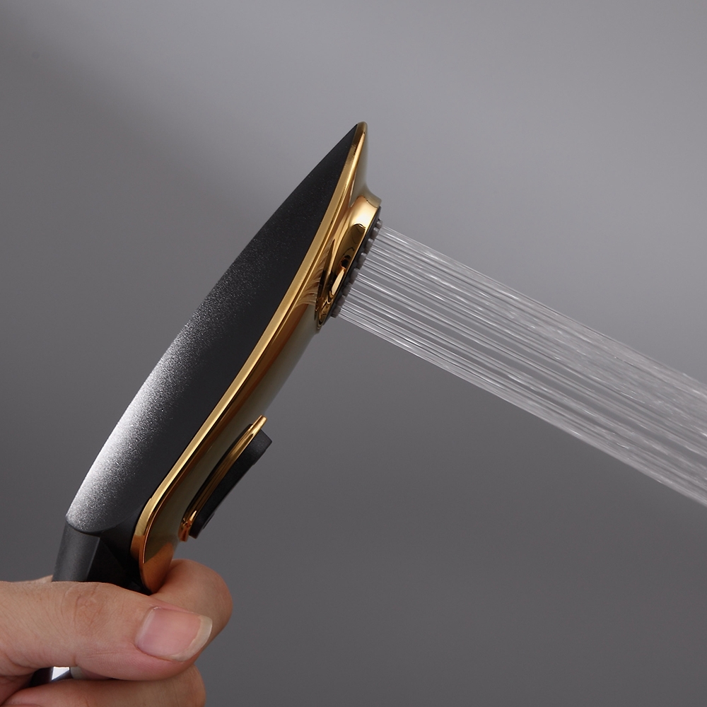 Zime Luxurious Gold 2-Function Pull Down Swivel Kitchen Faucet Single Handle Zinc Alloy Faucet window image