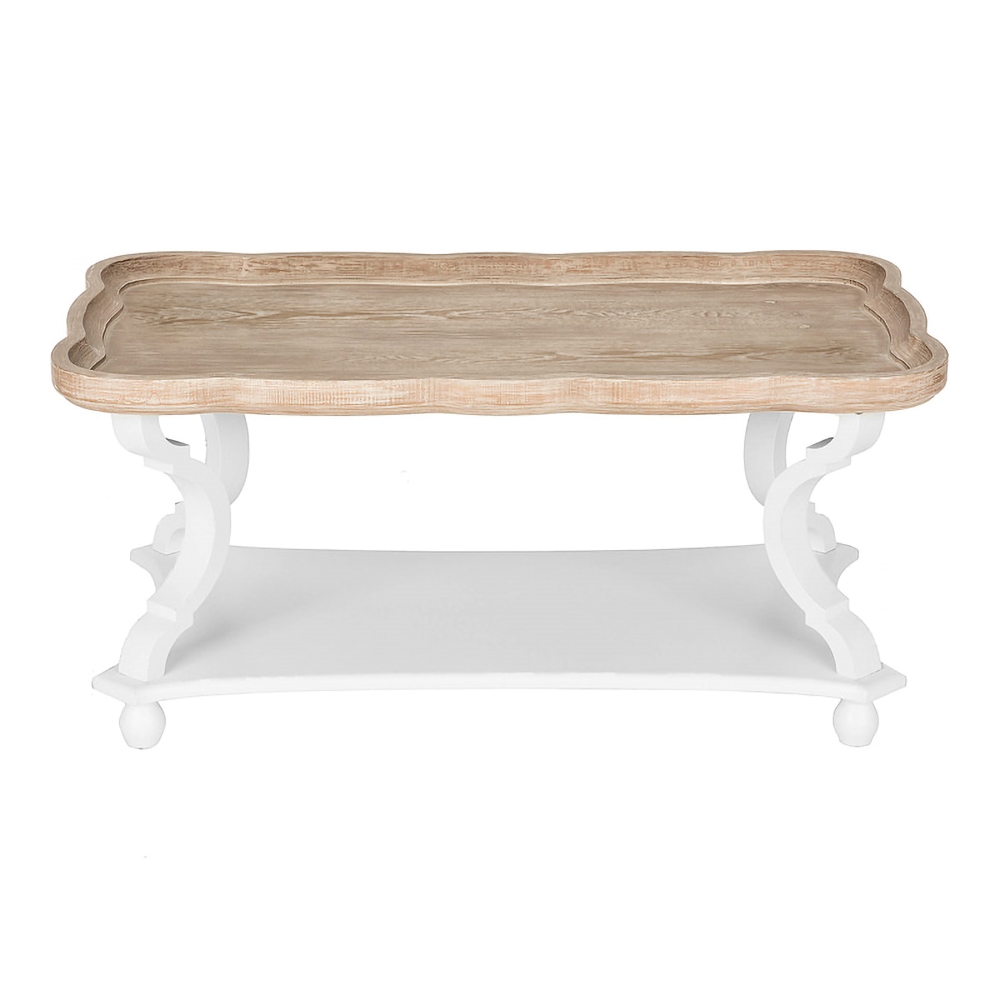 Rustic Retro Coffee Table with Storage Shelf Tray Top MDF window image