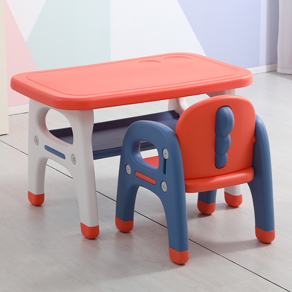 Kids Play Table and Chair 2 Chairs Set Plastic window image