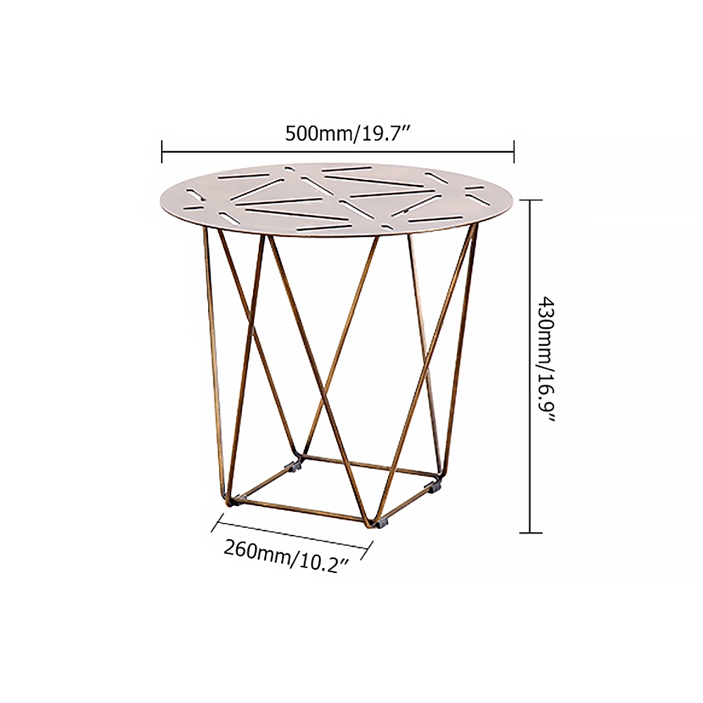 Industrial Loft Round Side Table Metal End Table window image