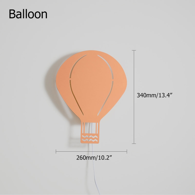 Modern Creative Plug-In Wall Light with Switch Balloon Kids Lighting in Orange window image