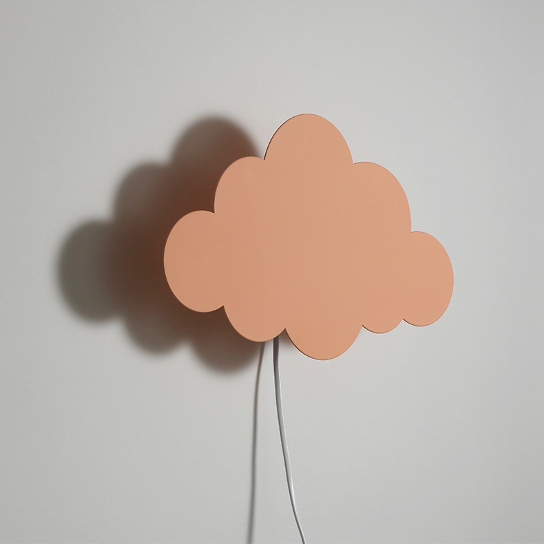 Modern Creative Plug-In Wall Light with Switch Cloud Kids Lighting in Orange window image