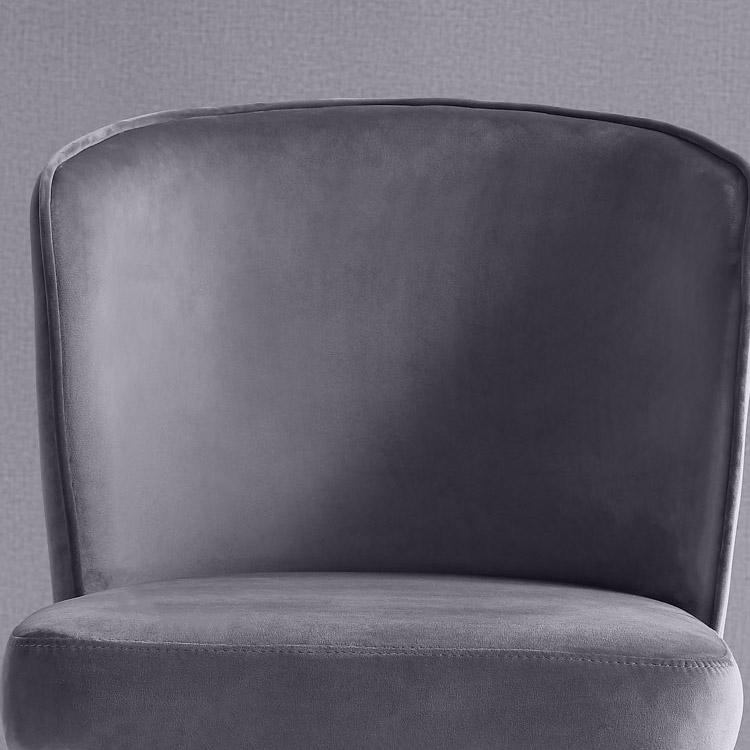 Upholstered Dining Chairs Round Back Velvet Dining Chairs Mid-Century Scallop Chair Gray Set of 2 window image