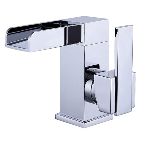 Mero Waterfall One Hole Bathroom Sink Faucet Chrome with Single Handle Solid Brass window image