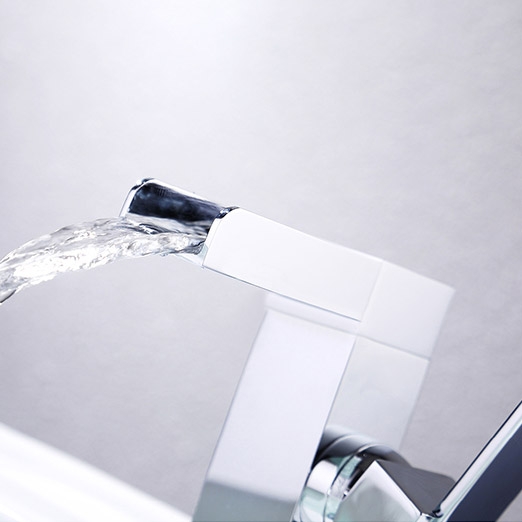 Mero Waterfall One Hole Bathroom Sink Faucet Chrome with Single Handle Solid Brass window image