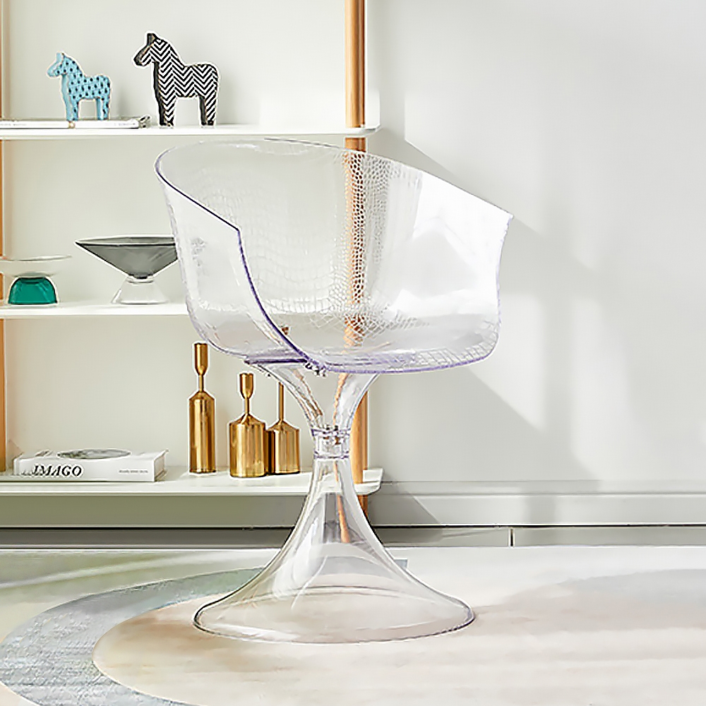 Modern Clear Accent Chair PC Material Accent Chair window image