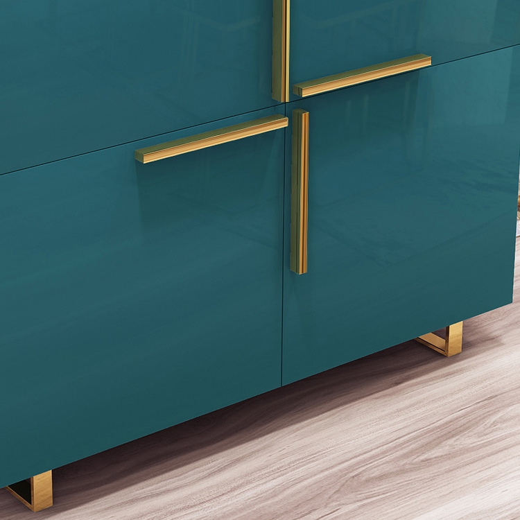 47" Green Sideboard Buffet 4 Doors Accent Cabinet with Storage Shelves Gold Stainless Steel window image