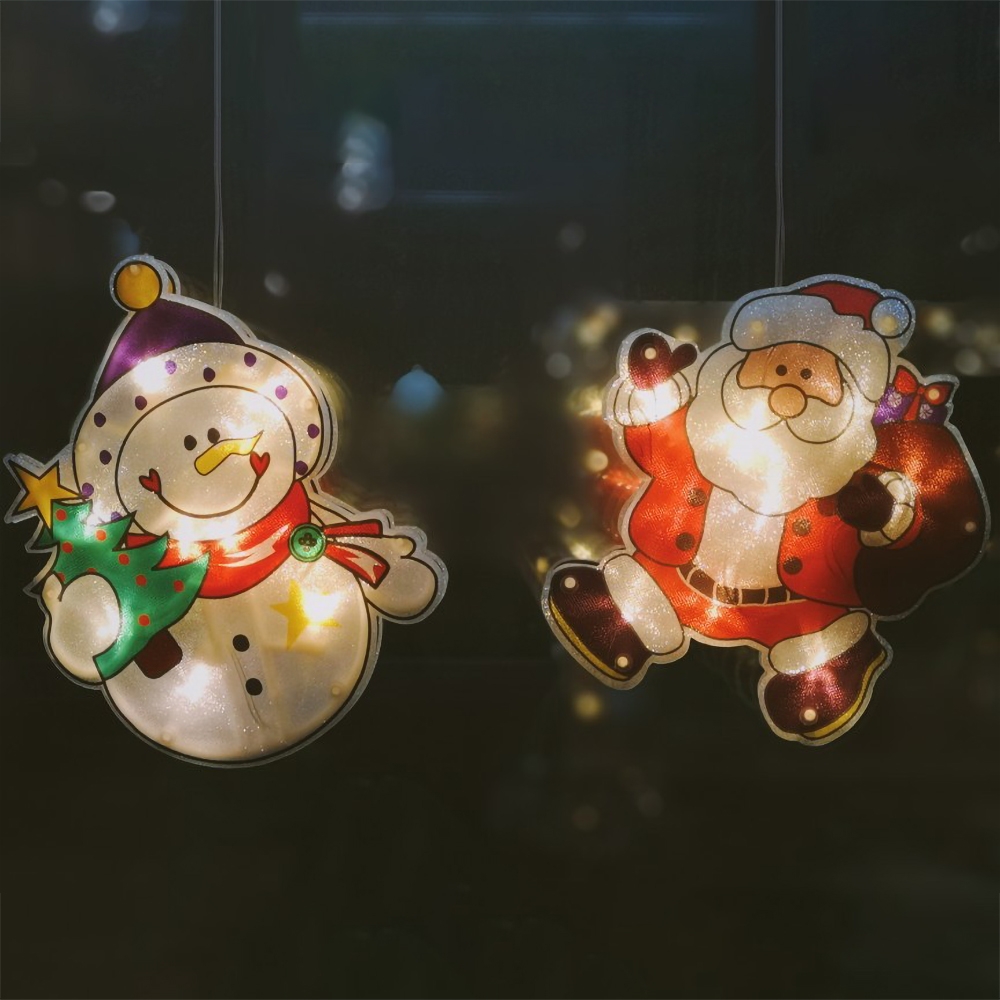 Colorful 5-Piece Christmas Themed Window Lights Battery Powered LED Christmas Decoration window image