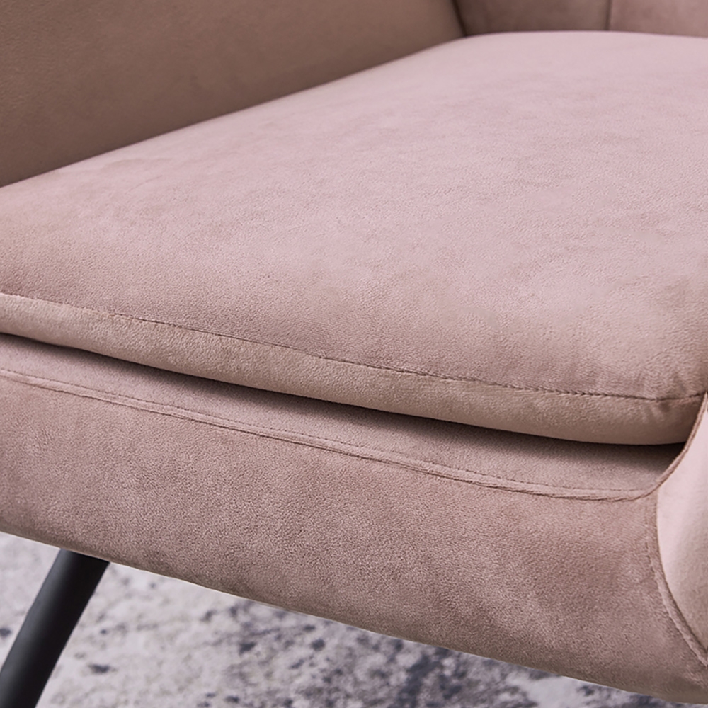 Modern Accent Chair Pink Velvet Upholstered Accent Chair window image