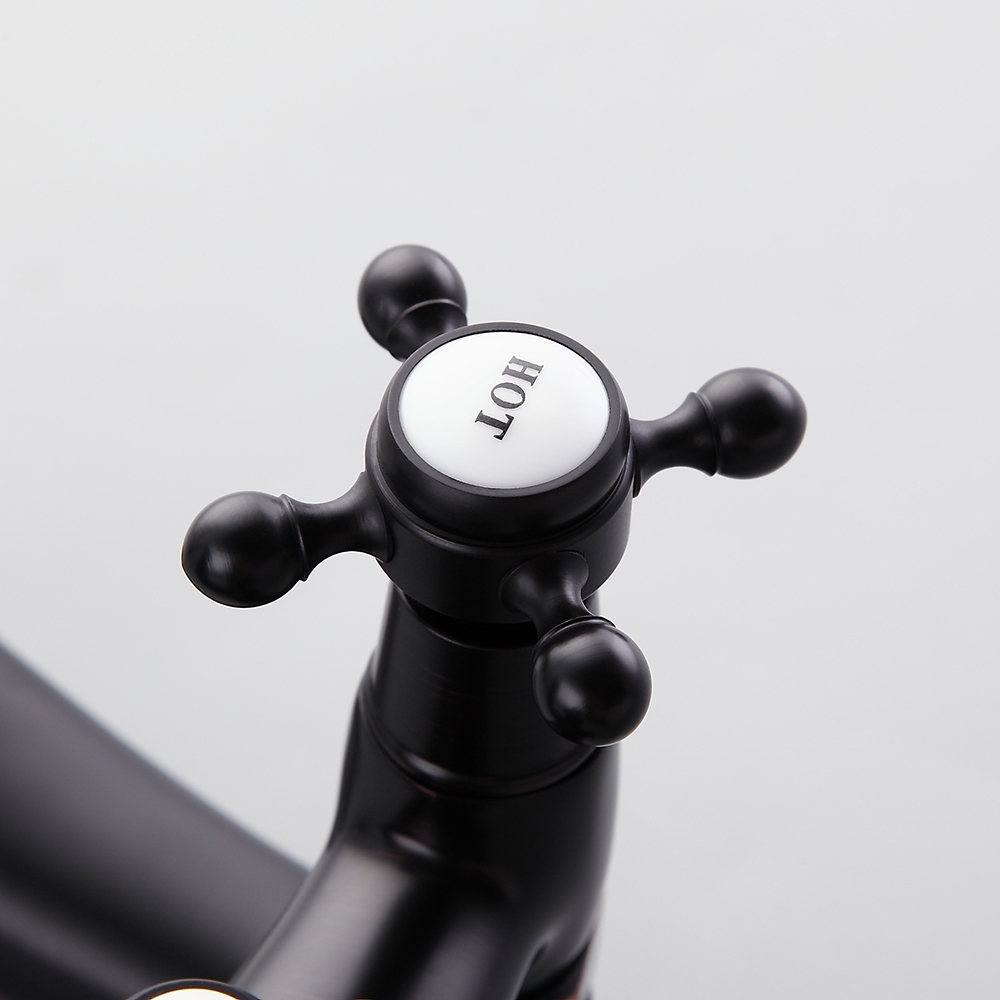 Montag Deck Mounted Waterfall Tub Filler Faucet with Hand Shower Solid Brass in Antique Black window image