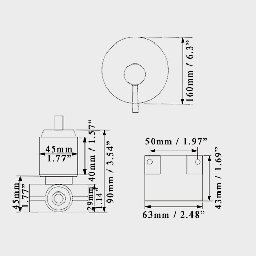 Modern Round Style Solid Brass 1 Outlet Mixing Shower Valve with Cover Plate in Polished Chrome window image