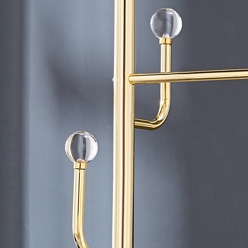 Modern Multi-functional Cloth Rack with Rail & Table in Gold window image