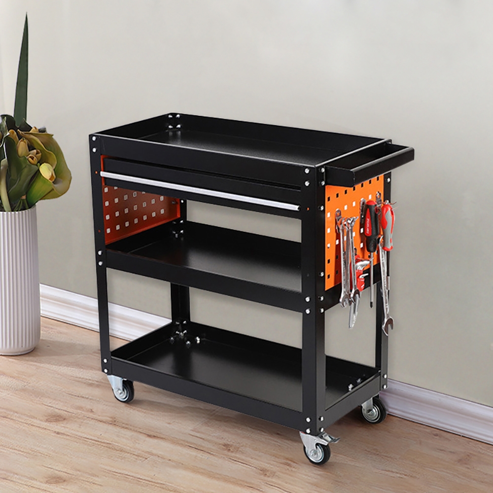 Tool Utility Cart in Black Metal window image