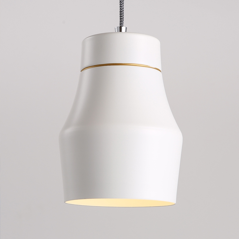 Contemporary Single Light Hanging Pendant Light Fixture in White window image