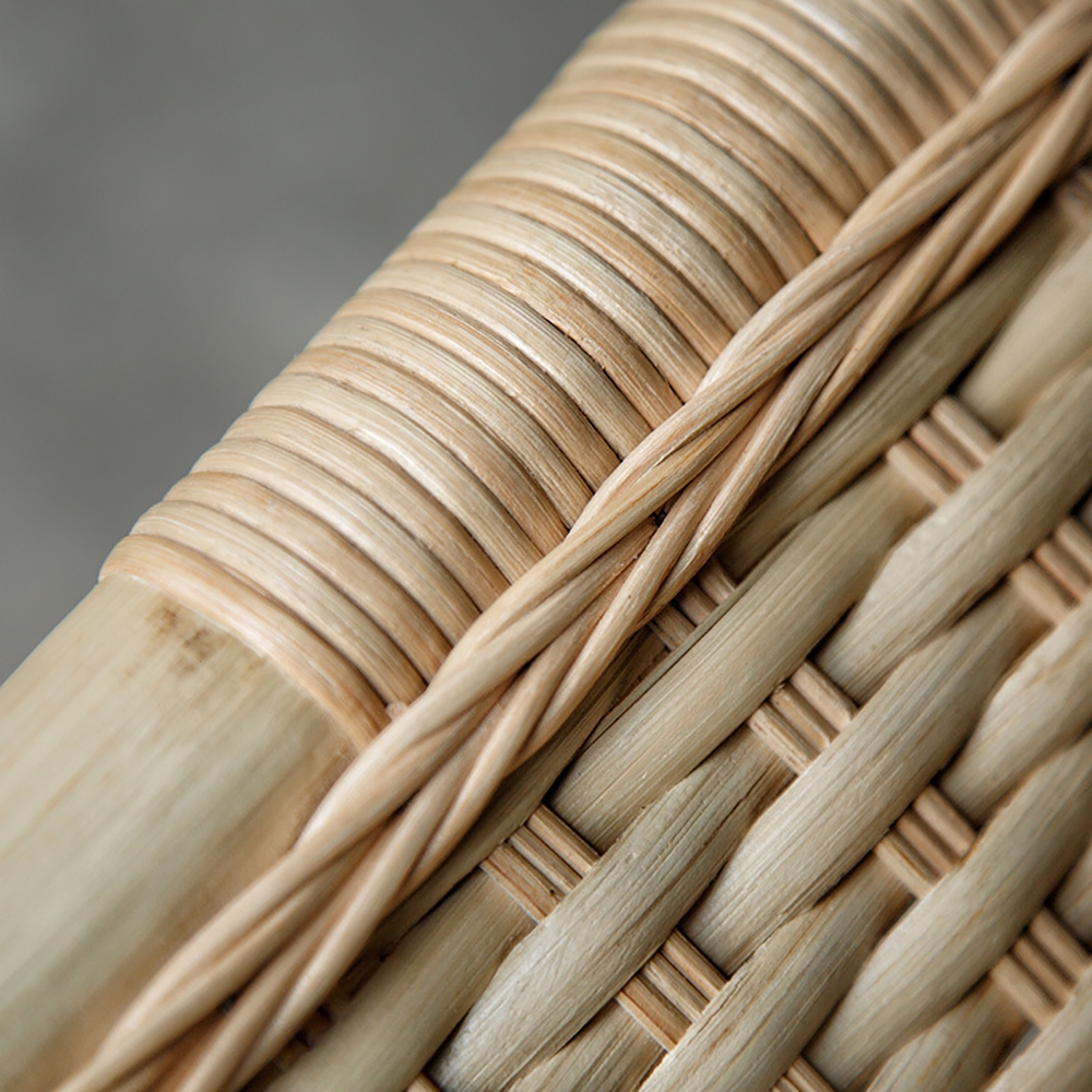 Rattan Settee Loveseat 54" Natural Sofa Handwoven Egg Shape window image