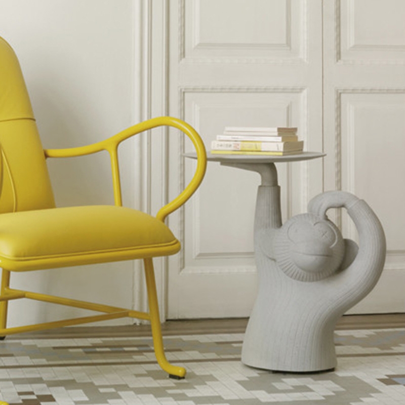 Moderne mooie 20 „bijzettafel witte ronde bijzettafel met dienblad aap bijzettafel Vensterafbeelding