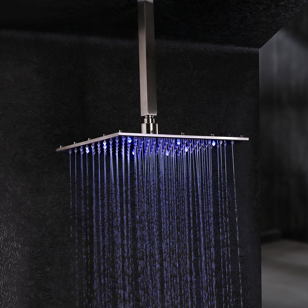 Dree 24" Stainless Steel Brushed Nickel Ceiling Mounted Rain Shower Head & Hand Shower & Tub Spout Shower Set Single Handle window image