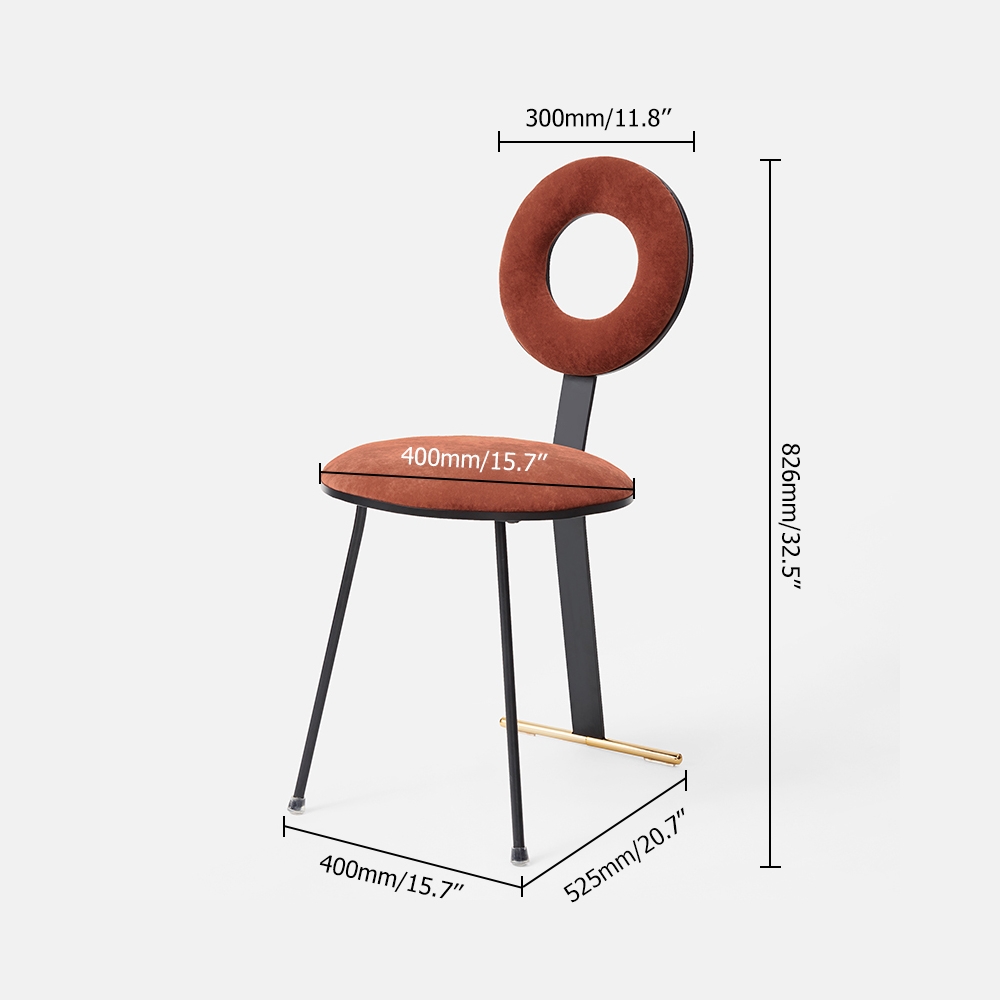 Creative Red Dining Chairs Modern Upholstered Velvet Side Chair Set of 2 window image