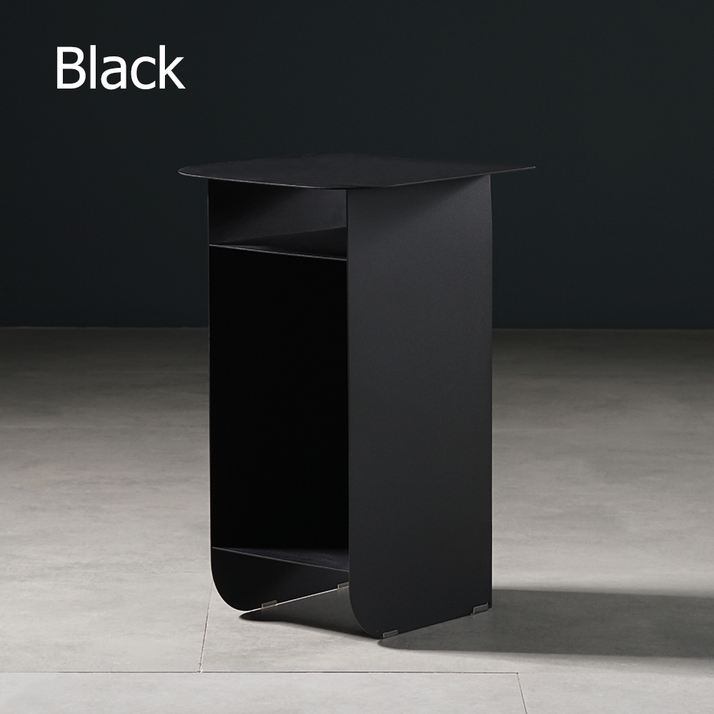 Green Side Table with Storage Metal window image