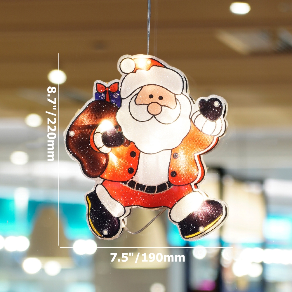 Colorful 5-Piece Christmas Themed Window Lights Battery Powered LED Christmas Decoration window image