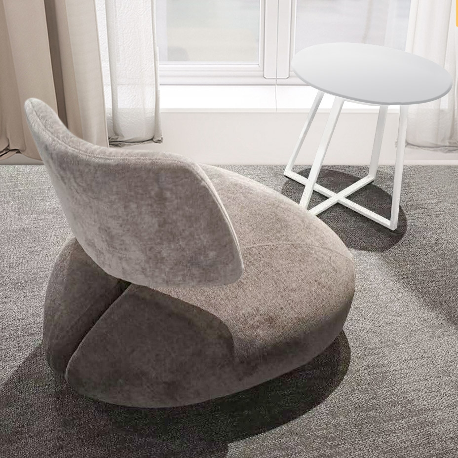 Grey Velvet Accent Chair Modern Upholstered Armless Chair window image