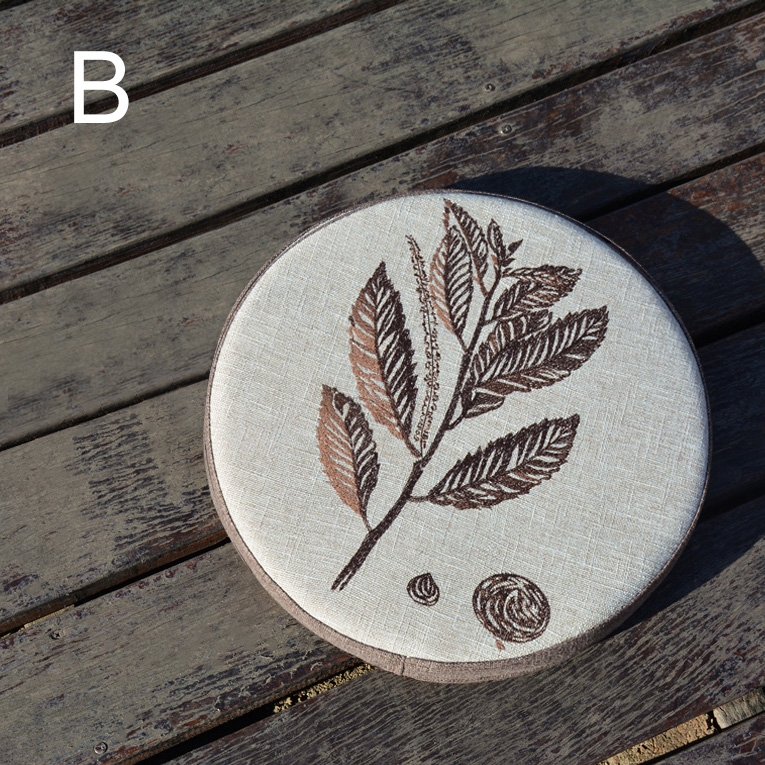 Cottage Round Chair Cushion Embroidered Seat Cushion Indoor/Outdoor Jacquard Chair Pad Style C window image