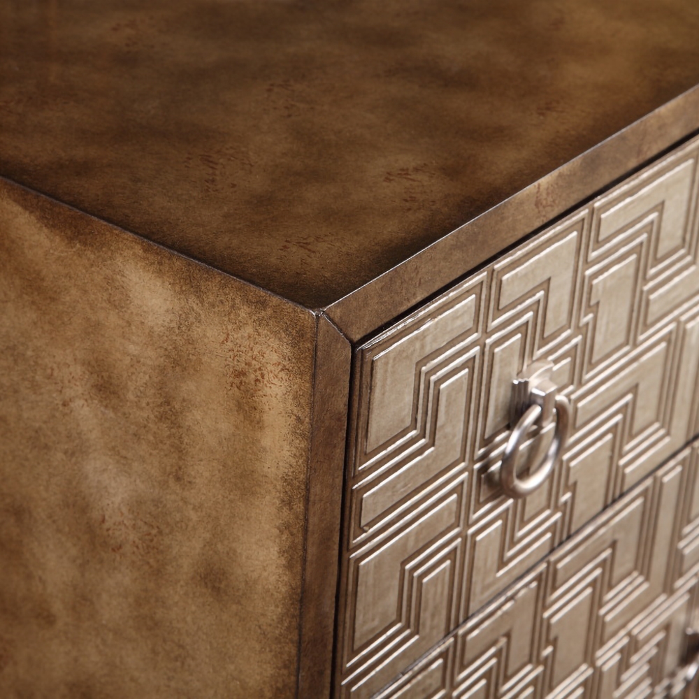 36" Vintage Entryway Cabinet Distressed Accent Cabinet Carved Surface with Doors & Drawer & Shelf window image