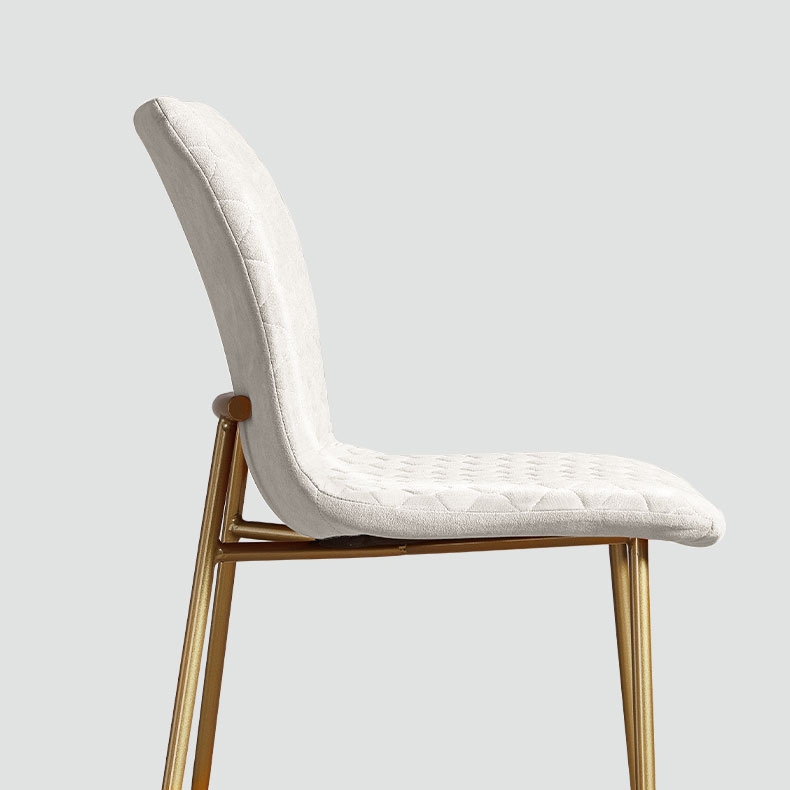 Upholstered Dining Chair White Velvet Dining Chair Gold Legs Side Chairs Set of 2 window image