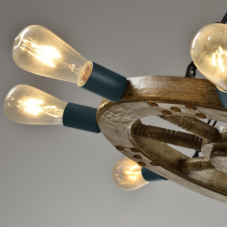 Vintage Farmhouse Distressed Wagon Wheel Light Fixture 8-Light Wagon Wheel Chandelier Black Metal window image