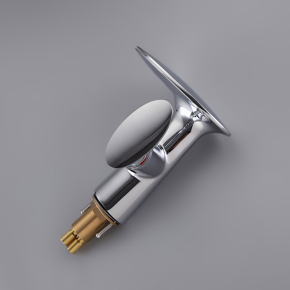 Pene Stylish Single Handle Polished Chrome Waterfall Bathroom Basin Tap Solid Brass window image