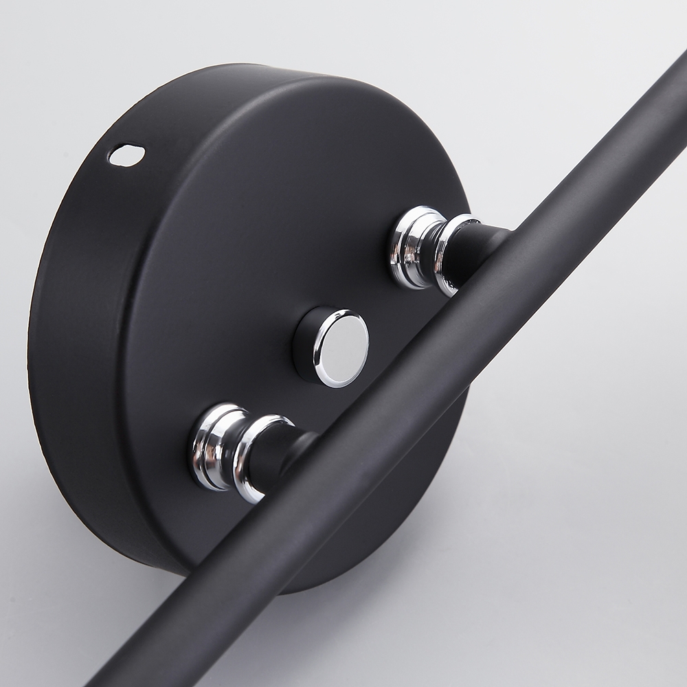 Moderne Style Applique Mural 2-Ampoules de Salle de Bain Coiffeuse Balle Abat-jour en Verre Blanc Tête Réglable en Noir image de fenêtre