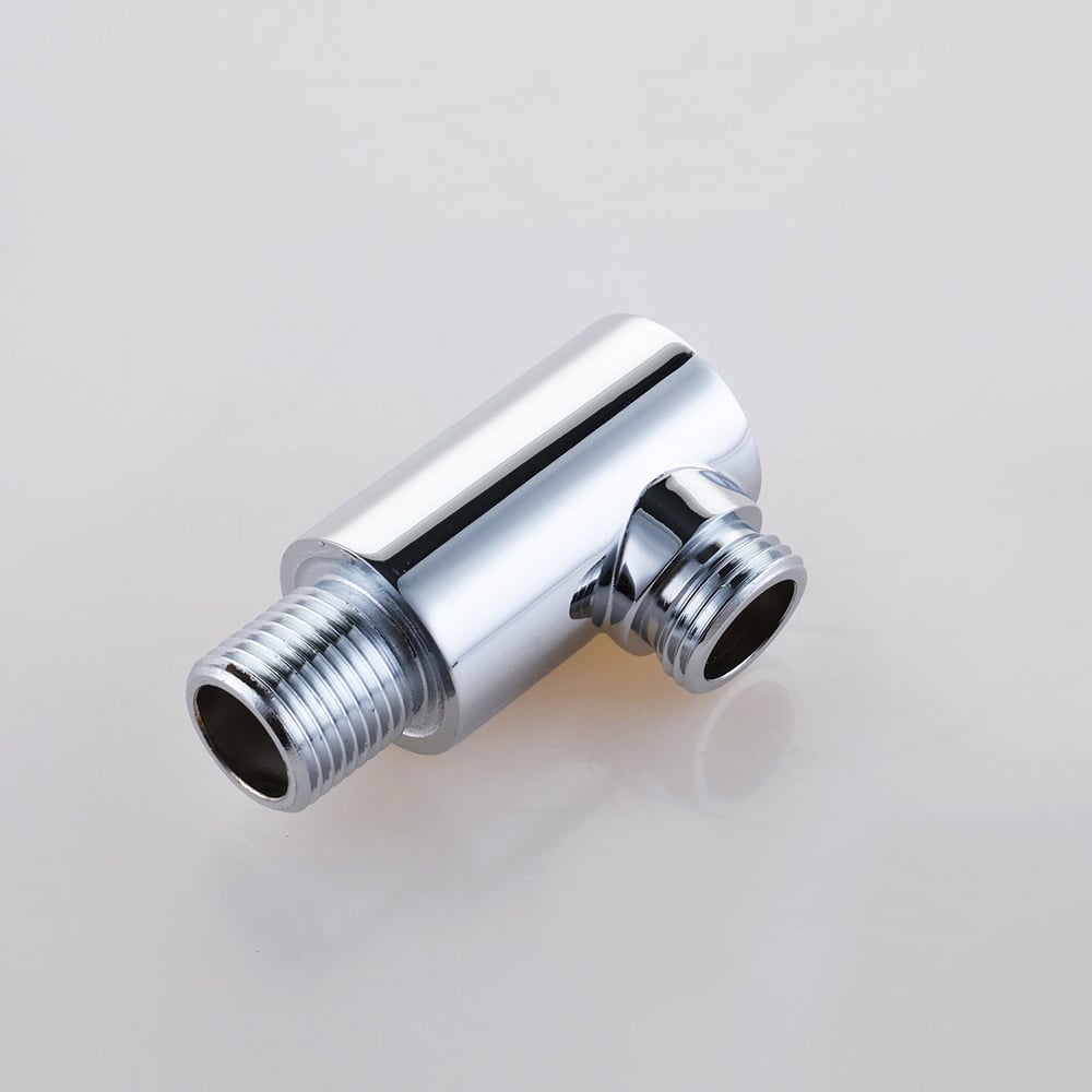 Modern Bathroom Wall Mounted Hand Shower Supply Elbow Round Shape in Polished Chrome Solid Brass window image
