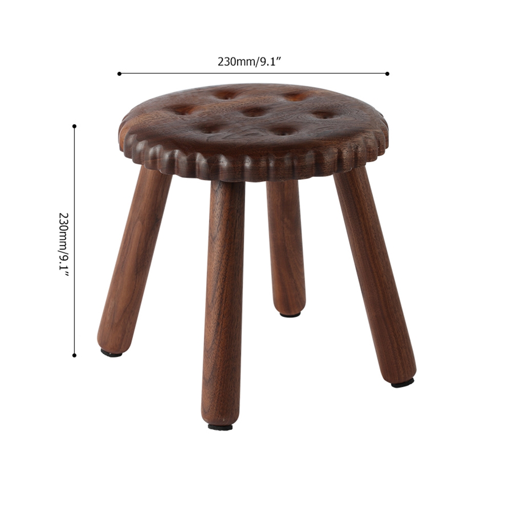 Creative Biscuit Ottoman Wood Ottoman Kids Ottoman Lovely Ottoman-Black Walnut window image
