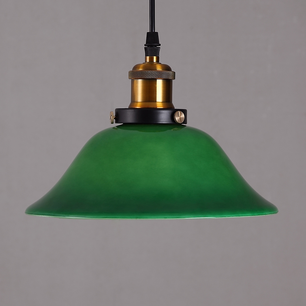 Vivid Rétro Lumière Pendante 1-Ampoule en Verre Emeraude Vert image de fenêtre