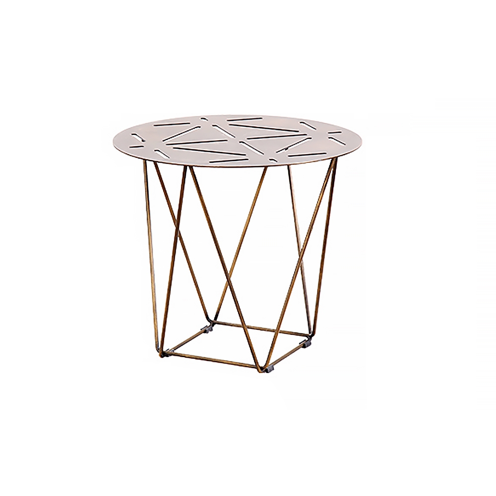 Industrial Loft Round Side Table Metal End Table window image