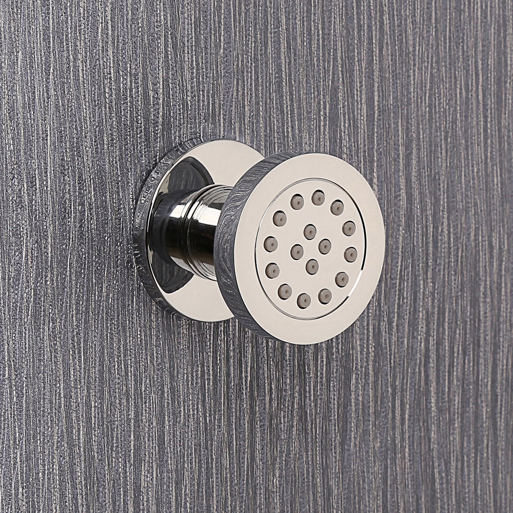 Round Wall Mount Solid Brass 1-Spray Adjustable Body Spray Shower Jet in Chrome window image