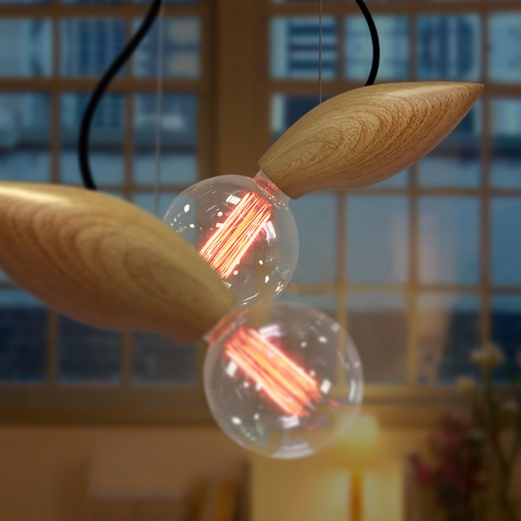 Fairy Minimalist Wood Art Mini Pendant Lamp Single Light window image