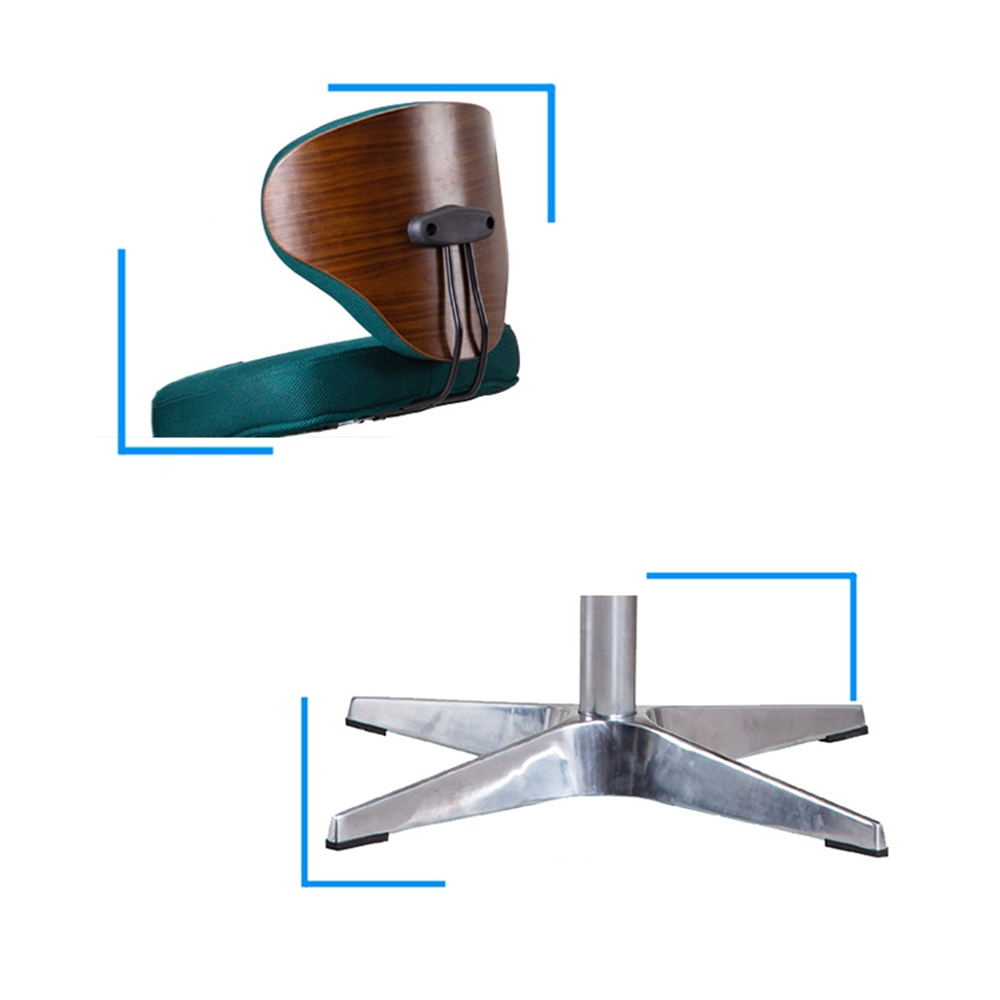 Green Modern Office Chair Upholstered Task Chair in Chrome window image