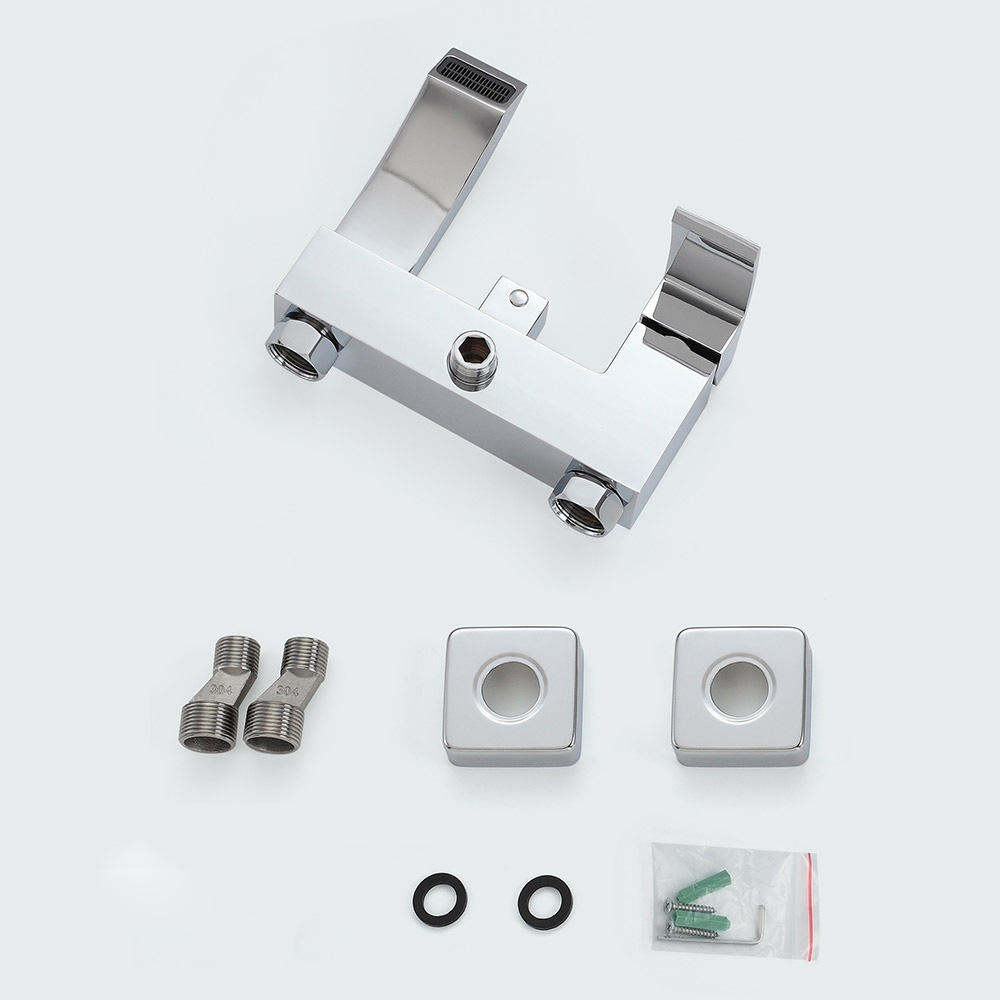 Ridge Wall-Mount Angled Waterfall Spout Single Handle Tub Filler Faucet Only Solid Brass in Polished Chrome window image