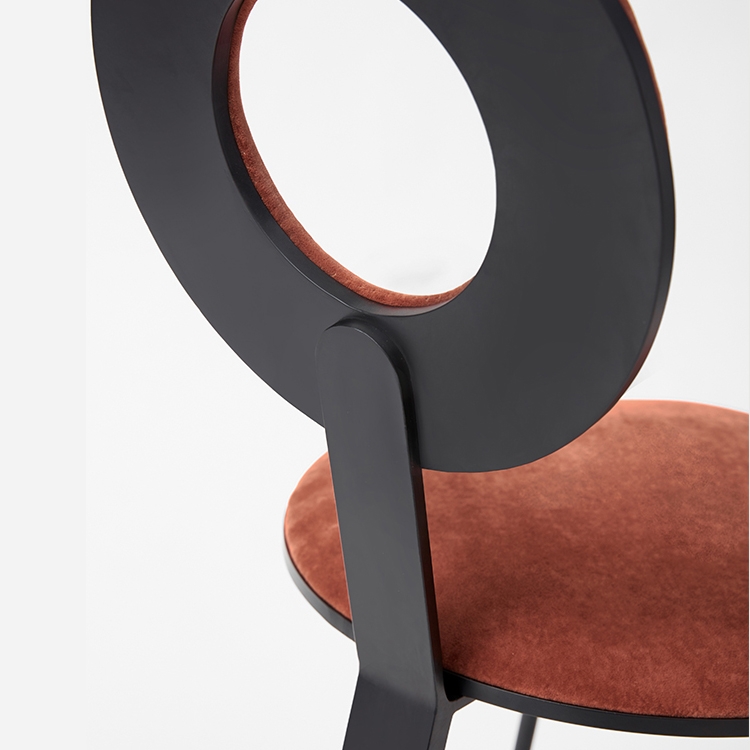 Creative Red Dining Chairs Modern Upholstered Velvet Side Chair Set of 2 window image