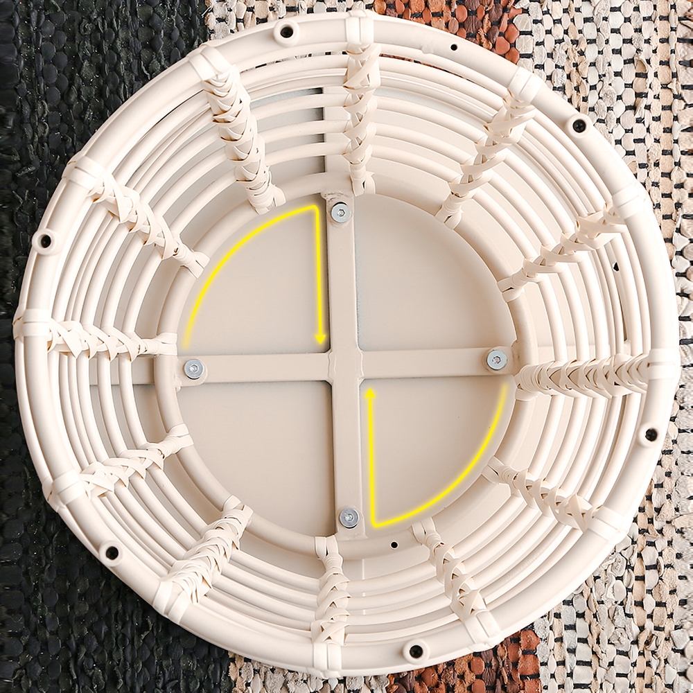 White Round End Table Modern Side Table window image