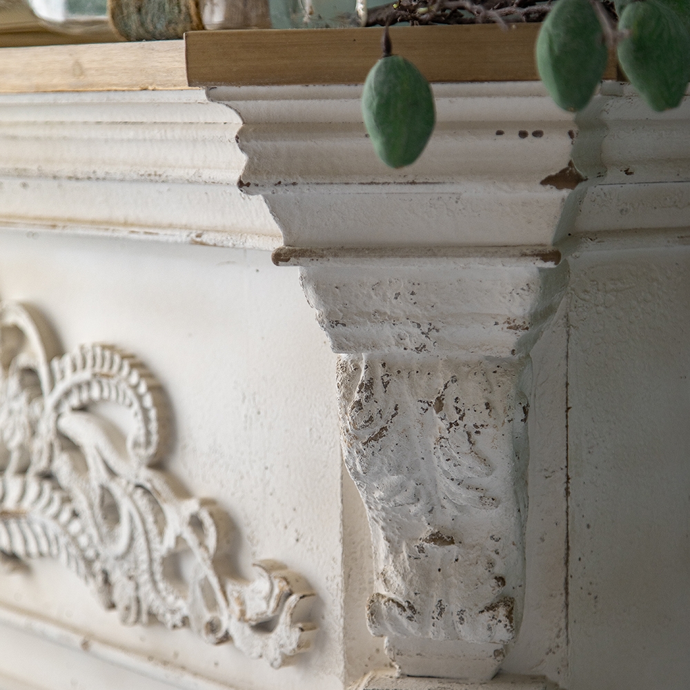 55" Retro Console Table Wooden Top Entryway Table window image