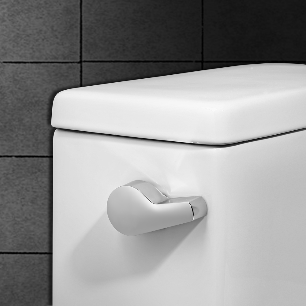 Modern One-Piece Single Flush 1.28 GPF Elongated Siphonic Toilet in White with Soft-Close Seat & Lid window image