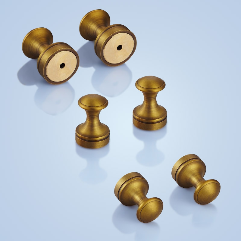 Retro Antique Round Solid Brass Wall Mounted Single Robe Hook Antique Brass Set of 2 window image