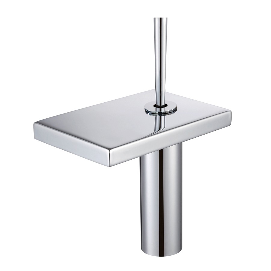 Waterfall Single Handle Chrome Bathroom Sink Faucet Solid Brass window image