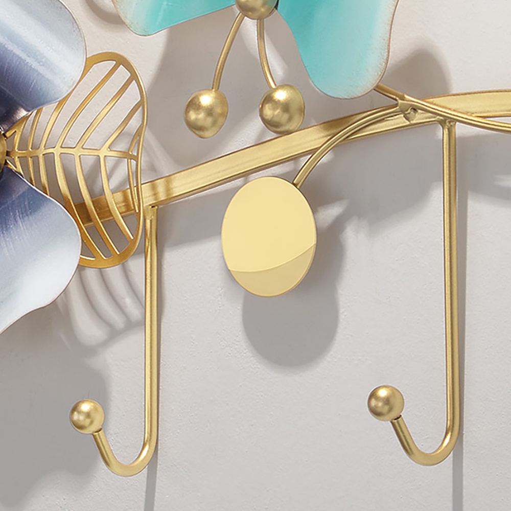 Porte-manteau mural contemporain Clover en métal avec 4 crochets image de fenêtre